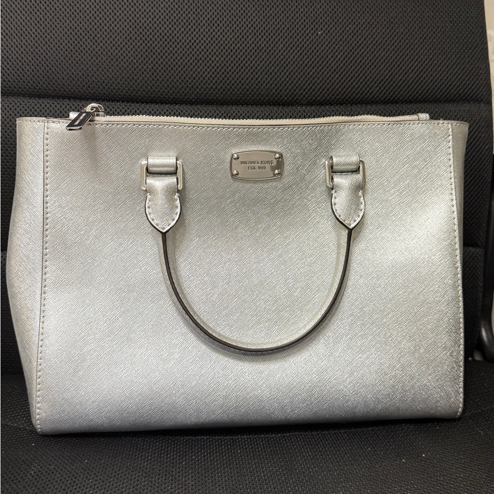 Michael Kors Metallic Silver Satchel